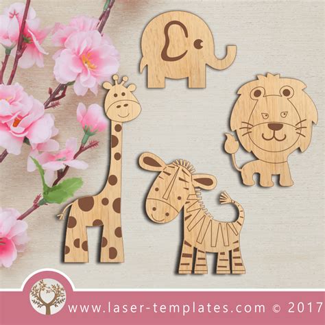 Laser Cut Nursery Animals Template, Download Laser Ready Vector Design ...