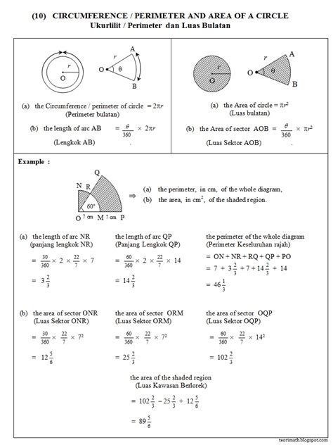 (10) Lilitan, Perimeter, Luas Bulatan (Circumference, Perimeter, Area Of A Circle) | ! Chegu Zam