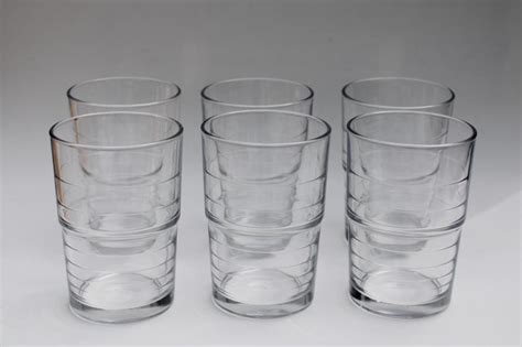 Svepa Ikea stackable clear glass tumblers, set of six 10 oz drinking glasses