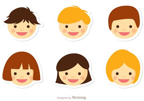 Niños Face Vector Pack 1 - Download Free Vector Art, Stock Graphics & Images