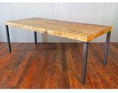Reclaimed wood, industrial modern styled "Brooklyn" DIning table 48" x ...