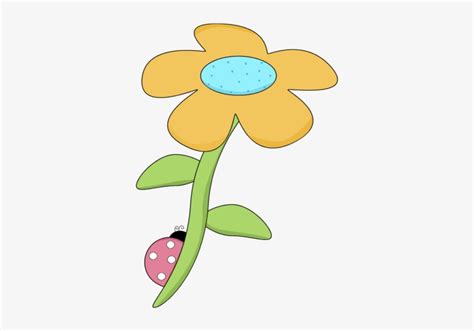 Download Transparent Yellow Spring Flower With A Ladybug - Mycutegraphics Flower - PNGkit