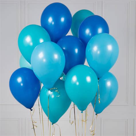 Pack Of 14 Peacock Blue Party Balloons By Bubblegum Balloons | notonthehighstreet.com