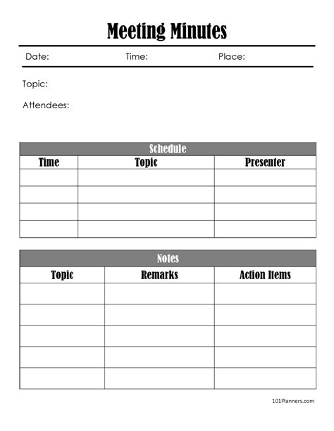 Minutes Of Meeting Template Google Docs