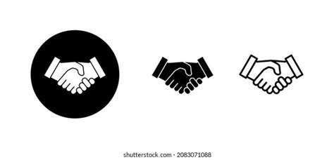 Handshake Partnership Professional Silhouette Line Icon Stock Vector ...