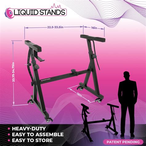 Liquid Stands Keyboard Stand w/ Wheels - Z Style Adjustable & Portable ...