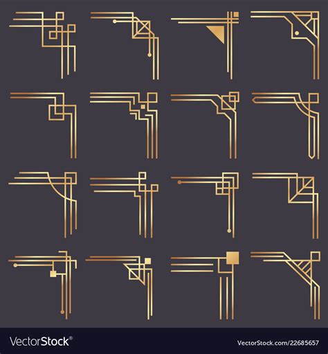 Art deco corner modern graphic corners Royalty Free Vector