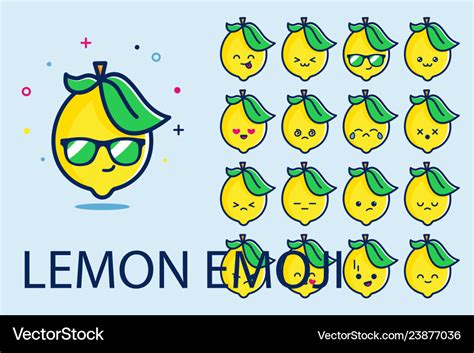 Lemon emoji Royalty Free Vector Image - VectorStock