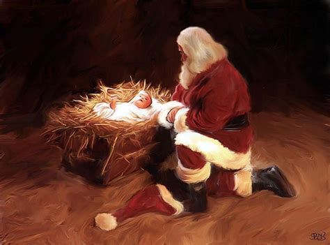 18 best Santa and Baby Jesus images on Pinterest | Christmas nativity ...