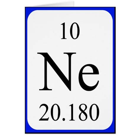 Element 10 card - Neon | Zazzle