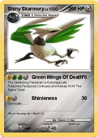 Pokémon Shiny Skarmory - Green Wings Of Death - My Pokemon Card