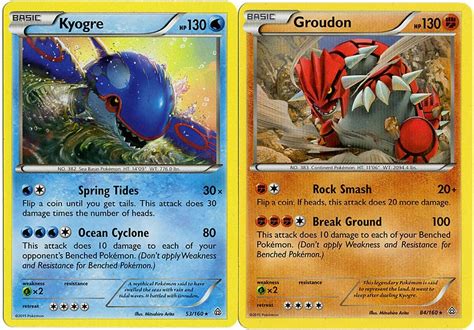 Amazon.com: Kyogre & Groudon - Primal Clash - Pokemon Legendary Card ...