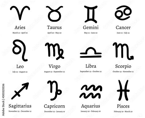 Zodiac symbols. Astrology horoscope signs, astrological calendar and ...