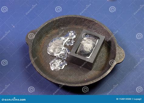 Lead melting, molten lead stock photo. Image of closeup - 154013508