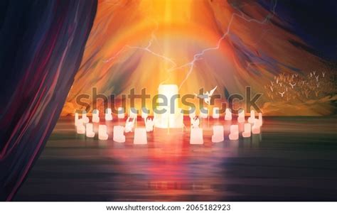 Depiction Revelation 4 Throne Room Scene Stock Illustration 2065182923 ...