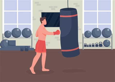 Boxing training flat color vector illustration 2253413 Vector Art at Vecteezy