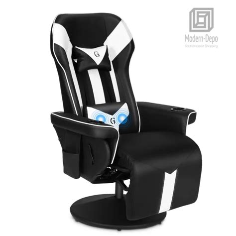 SWIVEL GAMING CHAIR with Bluetooth Speaker and Ergonomic Massage Lumbar Support $269.99 - PicClick