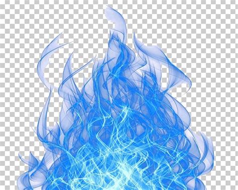 blue fire flame on a transparent background