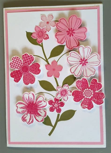 This card was designed by Sandy using Stampin Up Flower Shop & Petite Petal stamp sets, punches ...