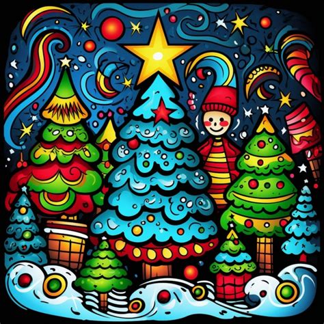 Christmas Tree Doodle Art Free Stock Photo - Public Domain Pictures