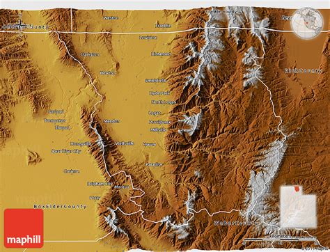 Physical 3D Map of Cache County