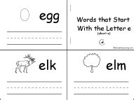 Words that Start With the Letter E Book, A Printable Book - EnchantedLearning.com