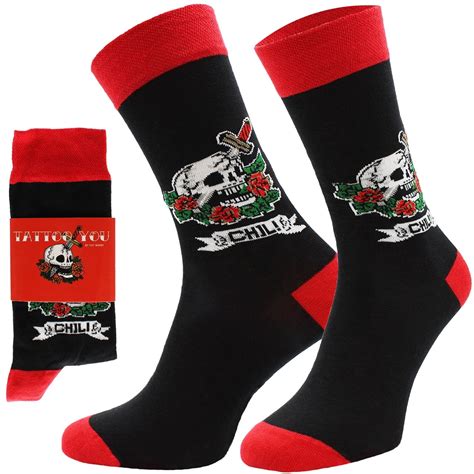 ChiliLifestyle Socks - Motivsocken - Lustige Socken - Tattoo ! Tattoo 36-40 | ChiliLifestyle.com