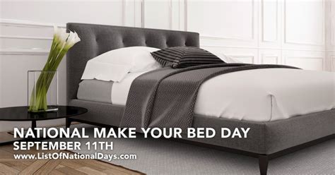 NATIONAL MAKE YOUR BED DAY - SEPTEMBER 11TH