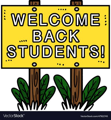 Welcome back students cartoon clipart Royalty Free Vector