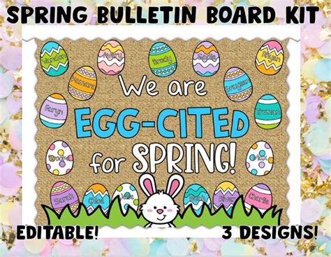 Spring Easter Egg Bulletin Board Kit | Spring bulletin boards, Spring bulletin, Easter bulletin ...