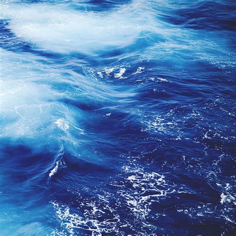 Wave Nature Water Blue Sea Ocean Pattern iPad Wallpapers Free Download