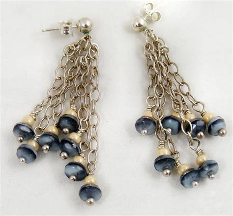 Sweet Freedom Designs: Denim Blue Dangle Earrings