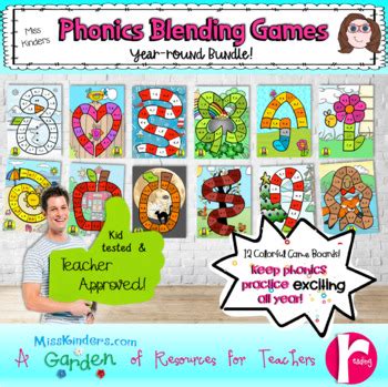 Phonics Blending Games Year Round Bundle by Miss Kinders | TpT