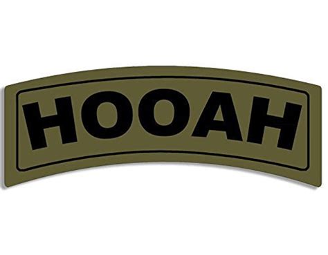 Green Hooah Tab Shaped Sticker Army Military | Etsy