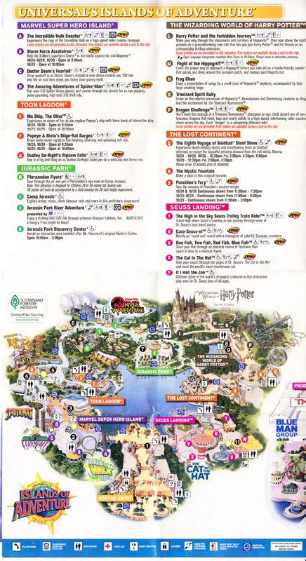 Universal Studios Islands of Adventure - 2010 Park Map