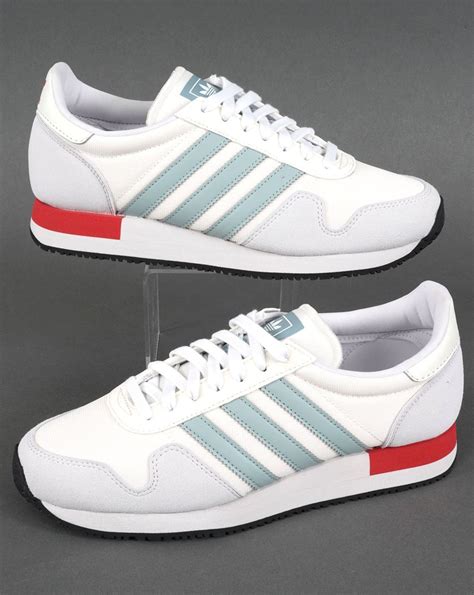 Adidas USA 84 Trainers White/Grey Blue/Red | 80s Casual Classics