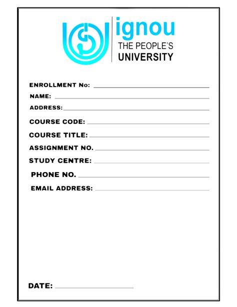 Download IGNOU Assignment Front Page & Cover Page PDF 2024