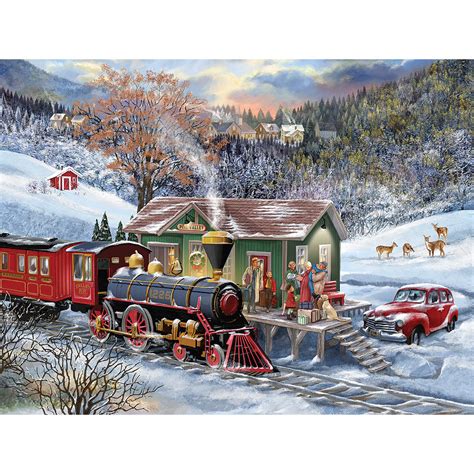 Rural Train Stop 500 Piece Jigsaw Puzzle | Bits and Pieces