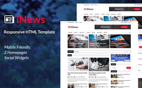 INews - Responsive Newspaper HTML Website Template