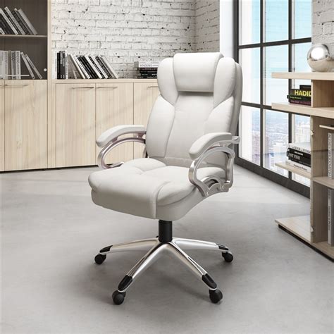 CorLiving Executive Office Chair in White Leatherette | Cymax Business