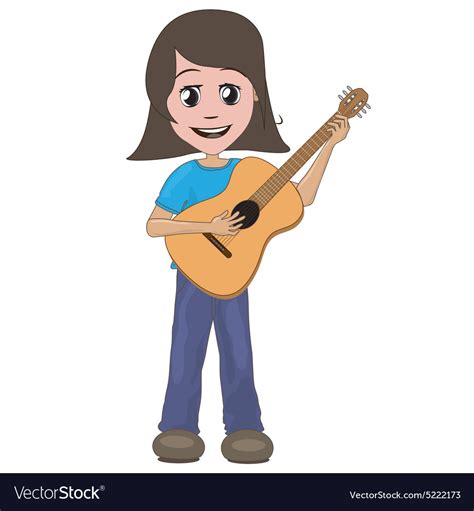 Girl playing guitar Royalty Free Vector Image - VectorStock