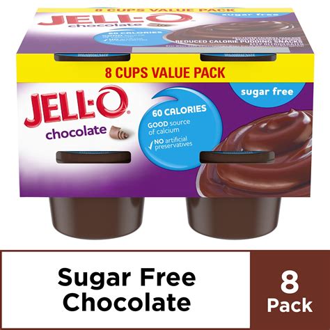 Jell-O Sugar Free Ready to Eat Chocolate Pudding, 8 ct - 29.0 oz Package - Walmart.com - Walmart.com