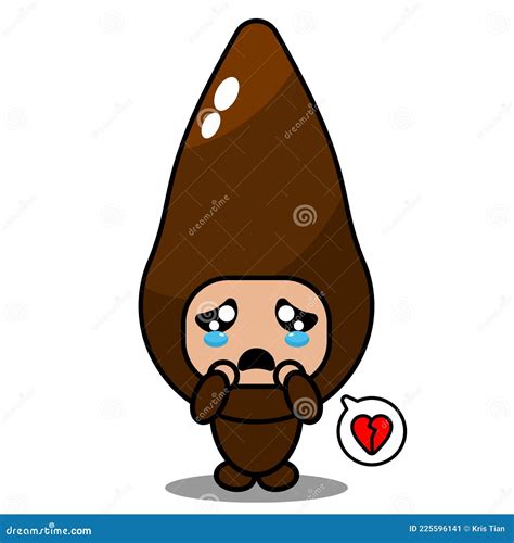 Cassava Vegetable Cartoon Mascot Sad Expression | CartoonDealer.com #225596141