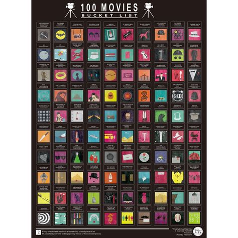 Top 100 Film Scratch Off Poster Photo Wallpapers Movie Bucket List For Movie Lovers ...