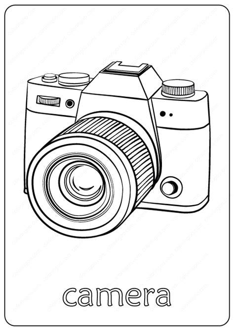 Hand Drawn Camera Coloring Pages PDF