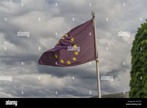 European Union flag flying in the wind Stock Photo - Alamy