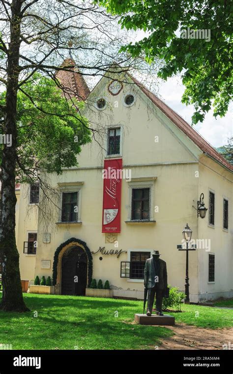 Samobor Croatia - 01 June 2023: Monument of Ivica Sudnik, one of the greatest Samobor residents ...