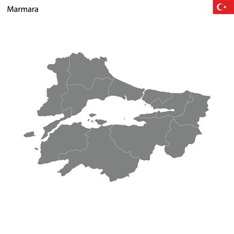 High Quality map Marmara region of Turkey, with borders 21841465 Vector ...