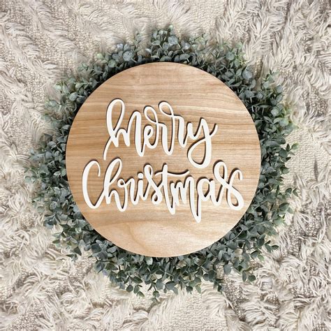 12 Merry Christmas Wooden Sign Modern Christmas Decor | Etsy