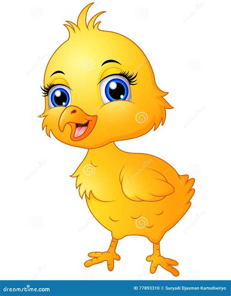 Cute Baby Chicken Cartoon Vector Illustration | CartoonDealer.com #77893310